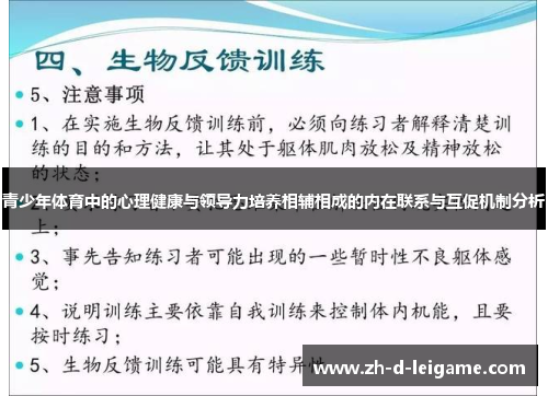 青少年体育中的心理健康与领导力培养相辅相成的内在联系与互促机制分析